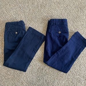 2 PACK BOYS NAVY BLUE FLAT FRONT CHINOS